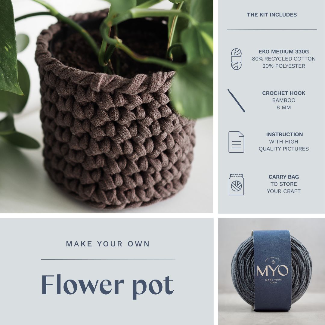 DIY-kit: Virkad blomkruka