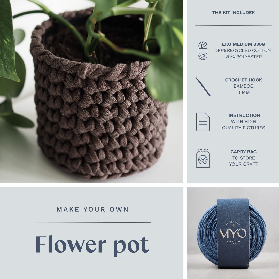 DIY-kit: Virkad blomkruka