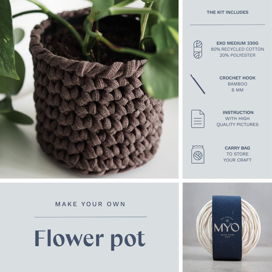 DIY-kit: Virkad blomkruka