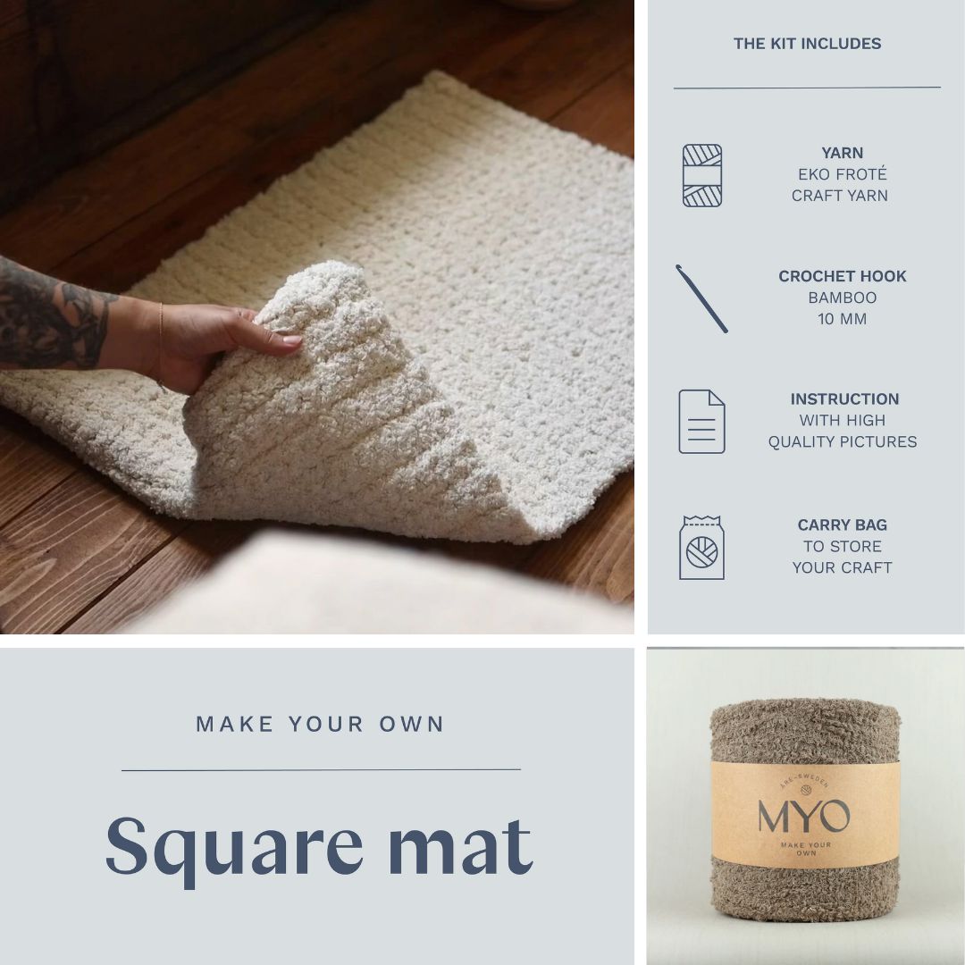 DIY-kit: Gehaakte badstofmat