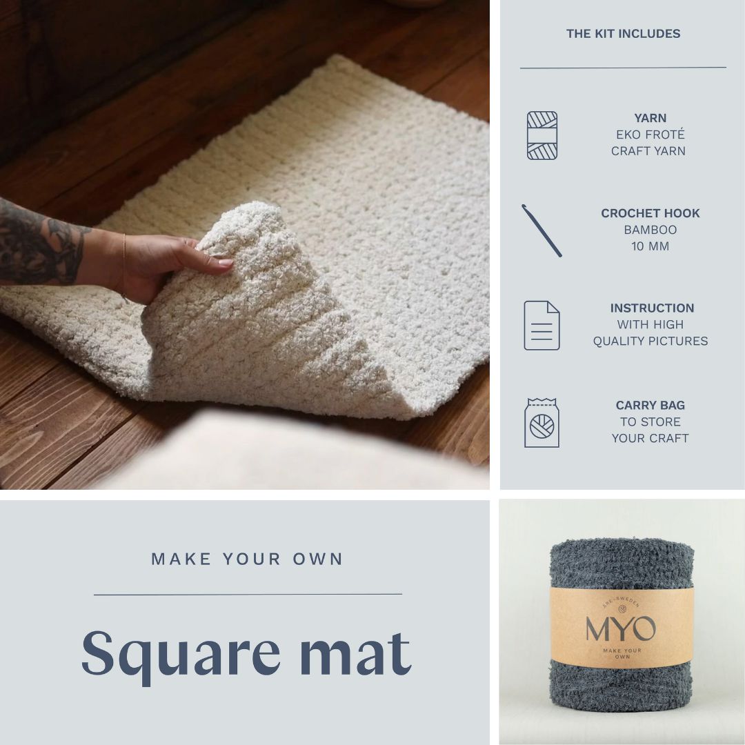 DIY-kit: Gehaakte badstofmat
