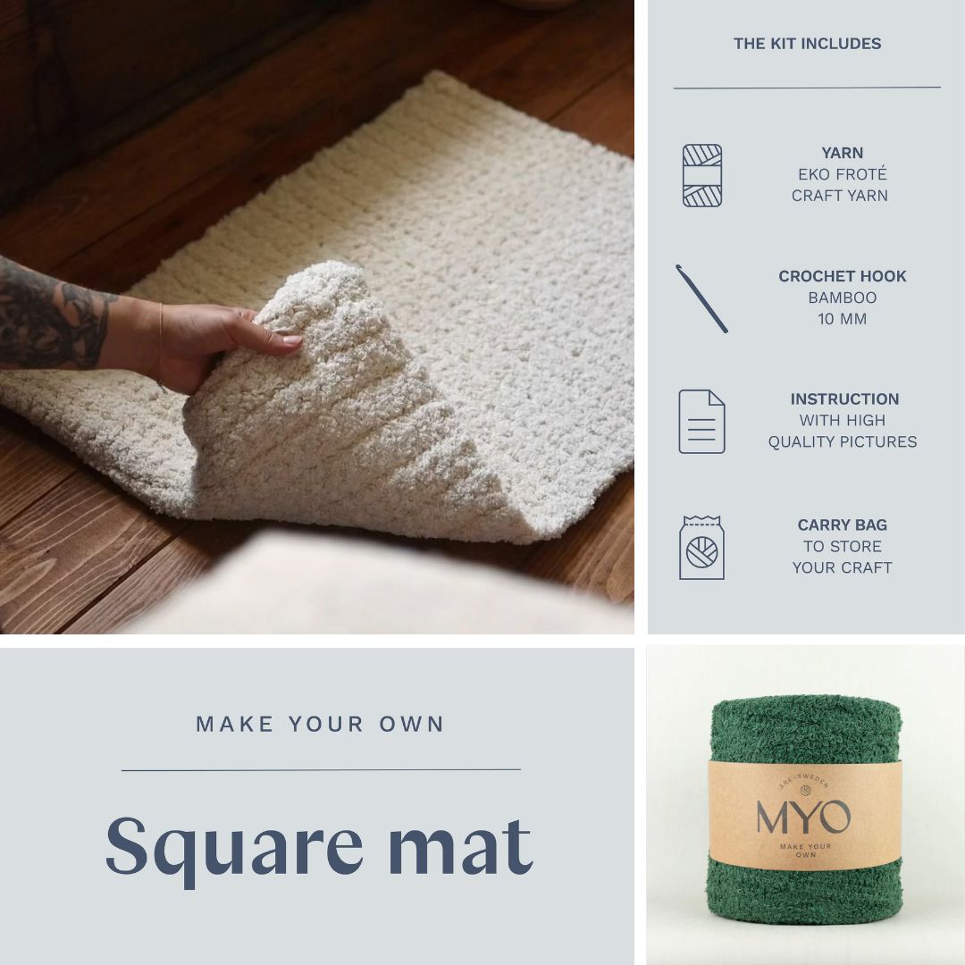 DIY-kit: Gehaakte badstofmat