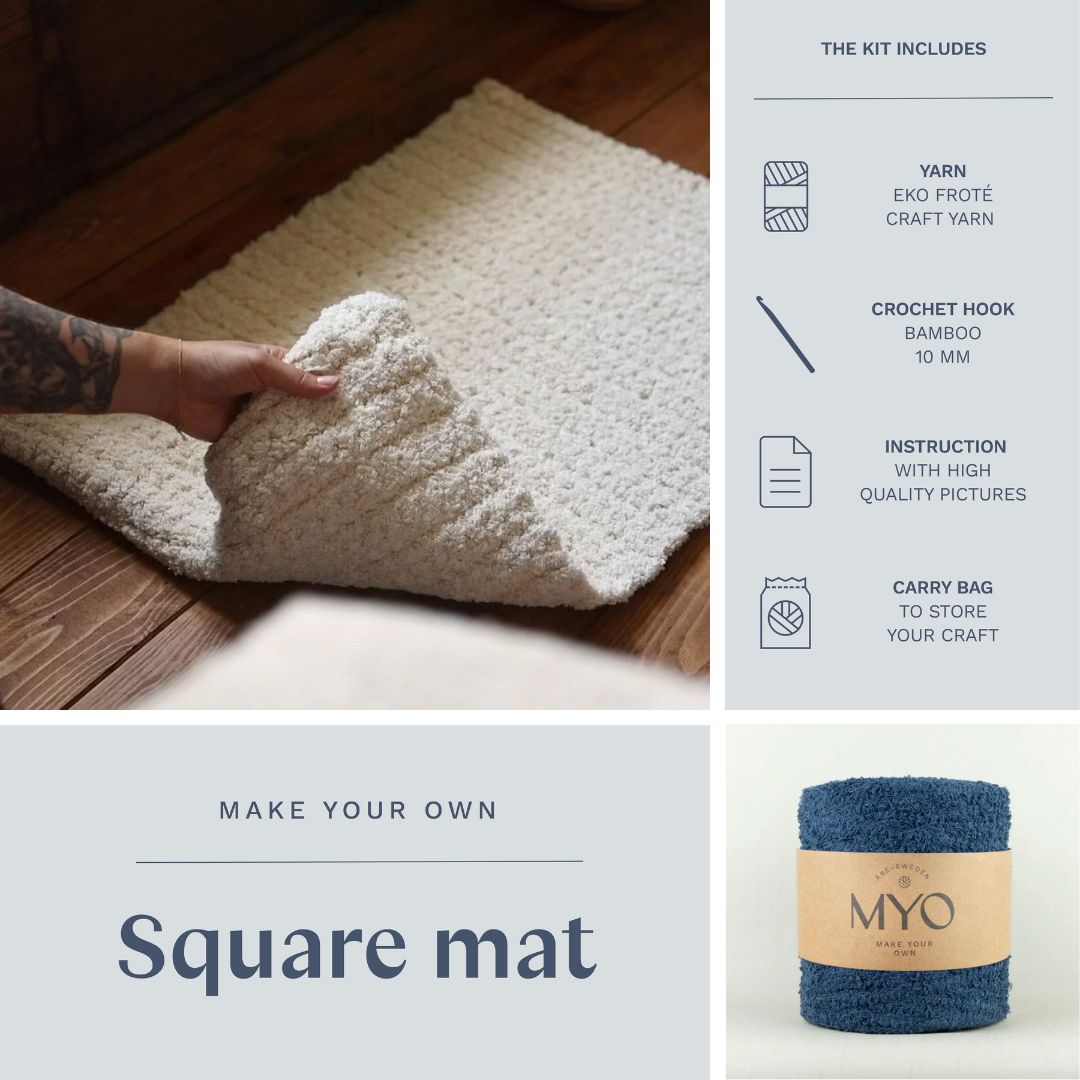 DIY-kit: Gehaakte badstofmat