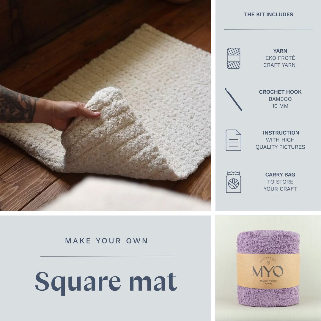 DIY-kit: Gehaakte badstofmat