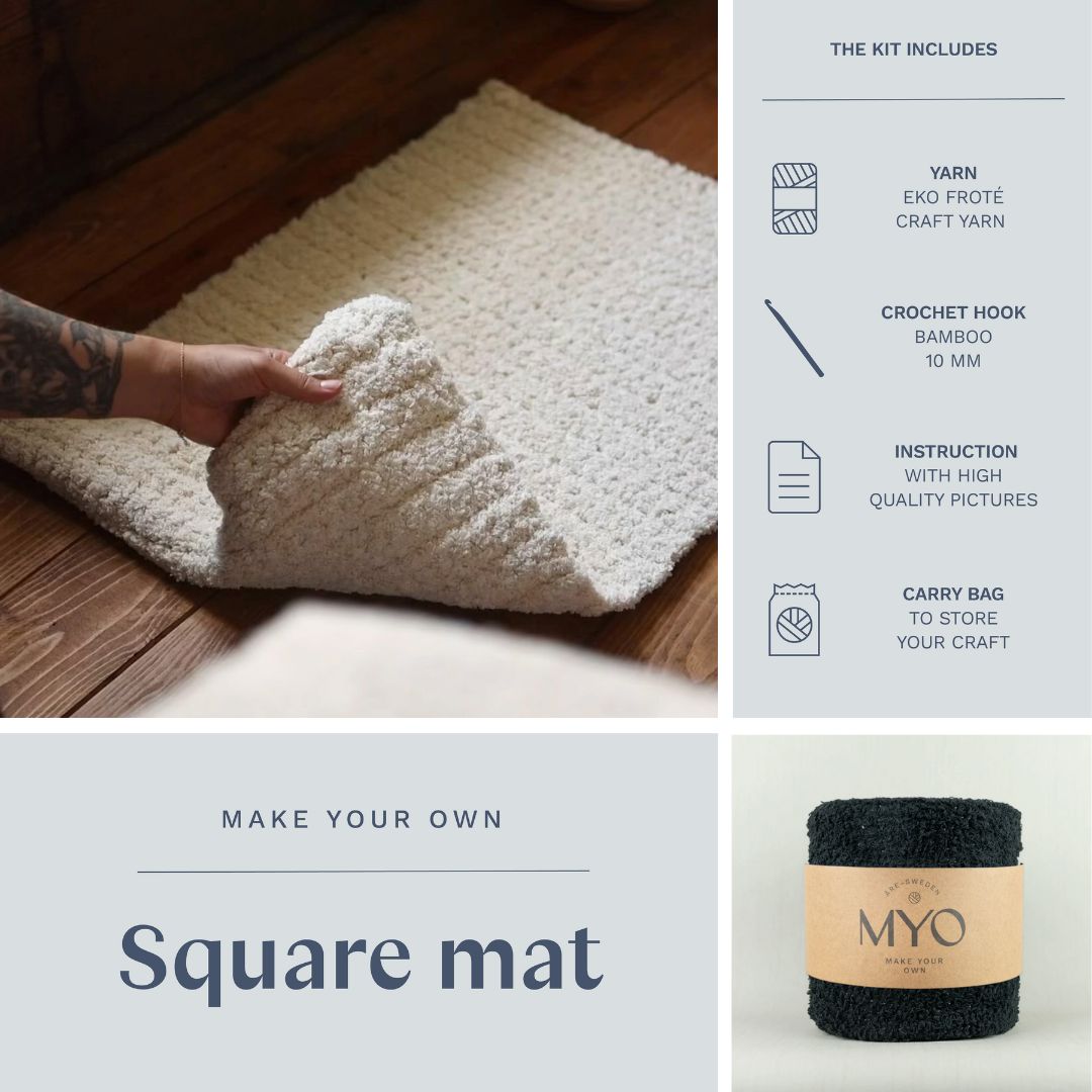 DIY-kit: Gehaakte badstofmat