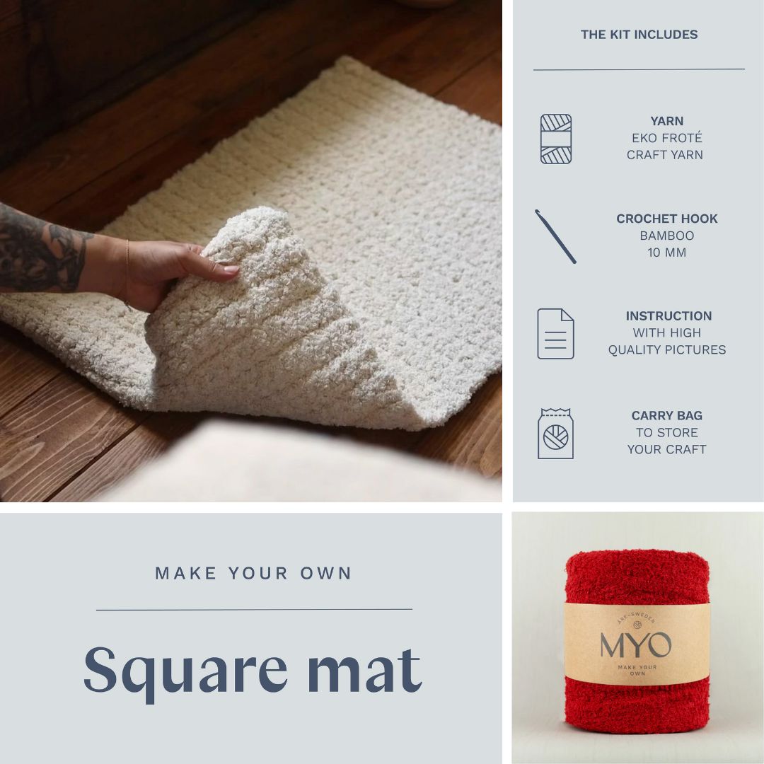DIY-kit: Gehaakte badstofmat