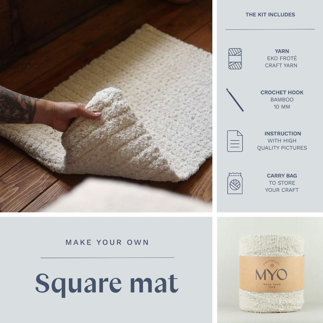 DIY-kit: Gehaakte badstofmat