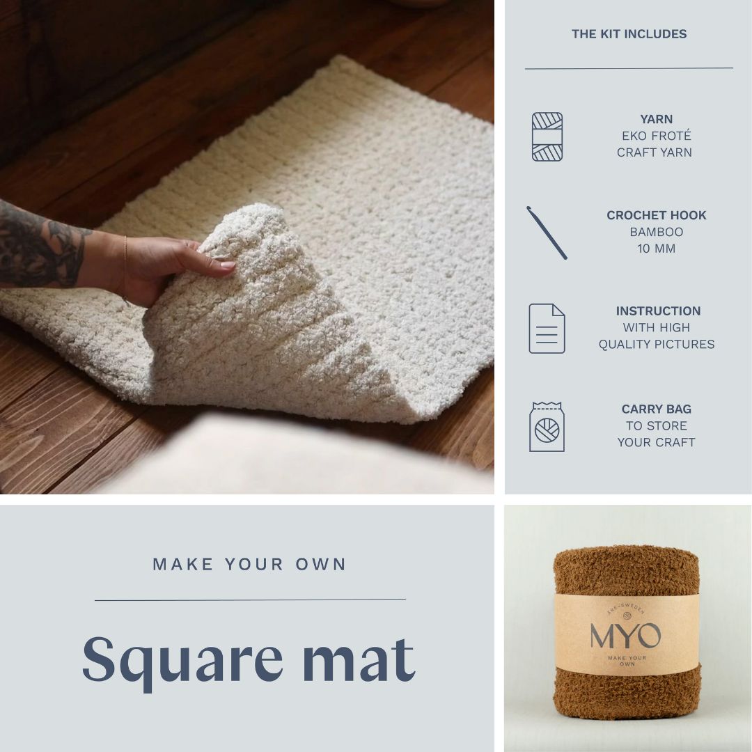 DIY-kit: Gehaakte badstofmat
