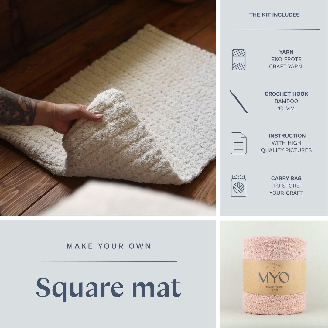 DIY-kit: Gehaakte badstofmat