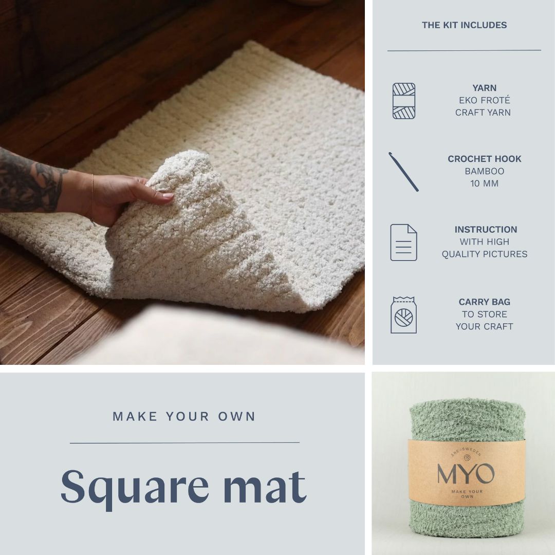 DIY-kit: Gehaakte badstofmat