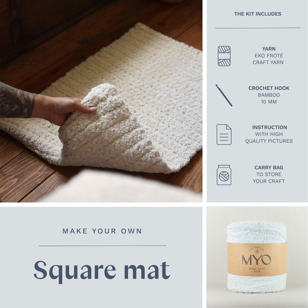 DIY-kit: Gehaakte badstofmat