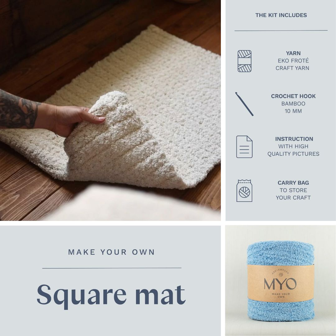 DIY-kit: Gehaakte badstofmat