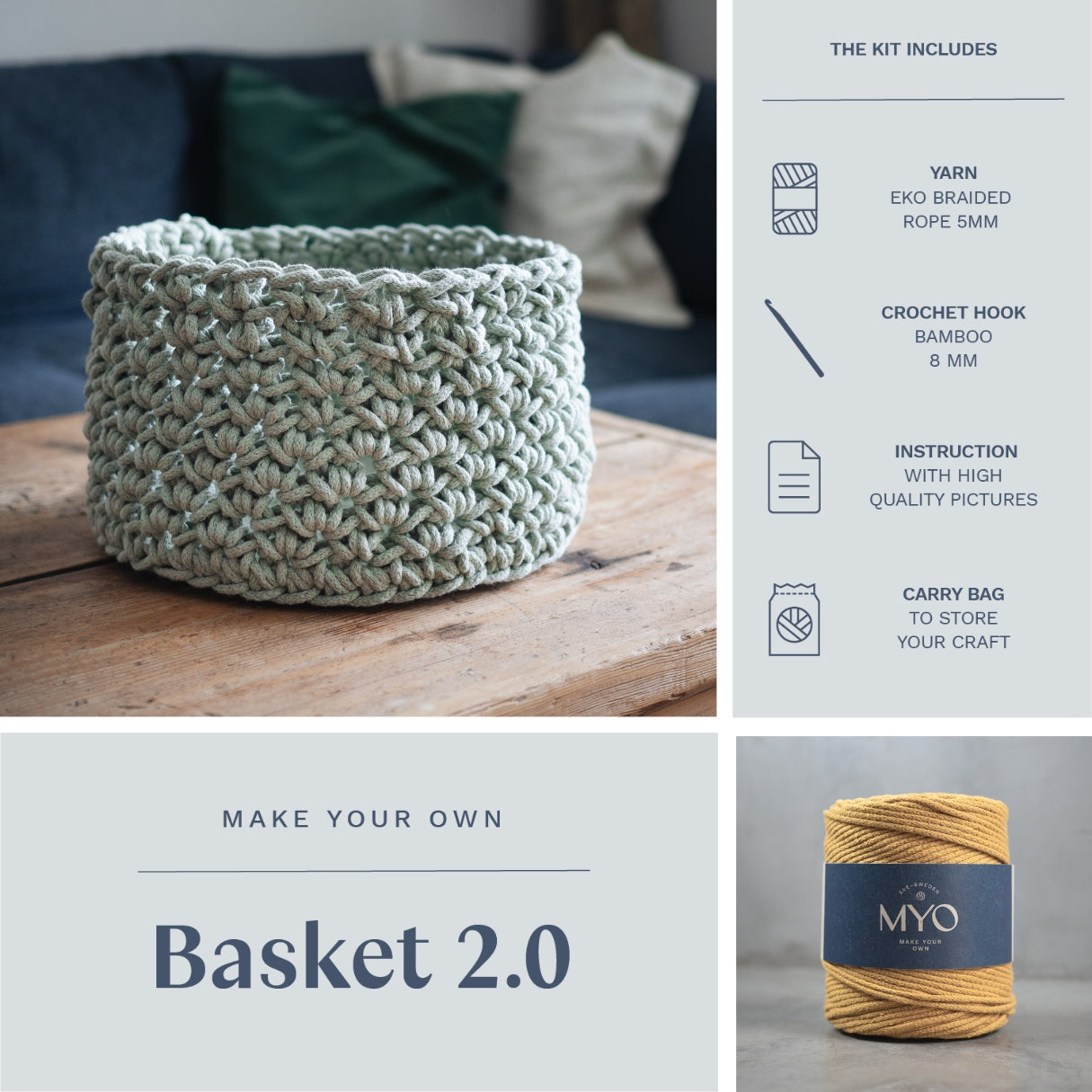 DIY kit: Crochet basket 2.0