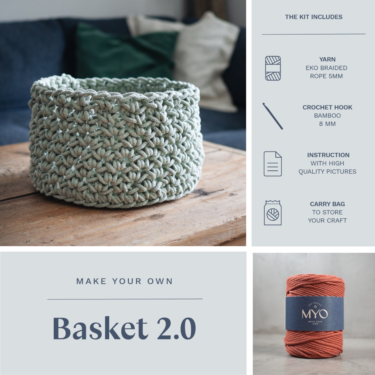 DIY kit: Crochet basket 2.0