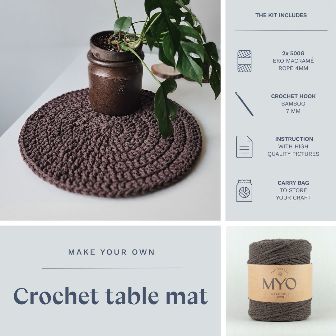 DIY-kit: Virkade tallriksunderlägg