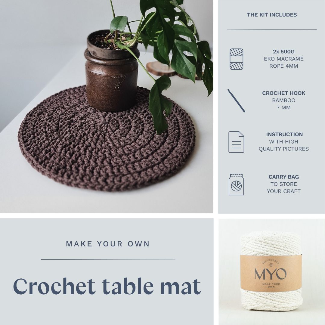 DIY-kit: Virkade tallriksunderlägg