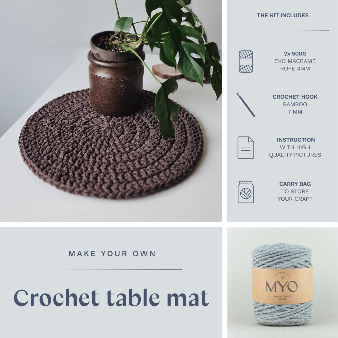 DIY-kit: Virkade tallriksunderlägg