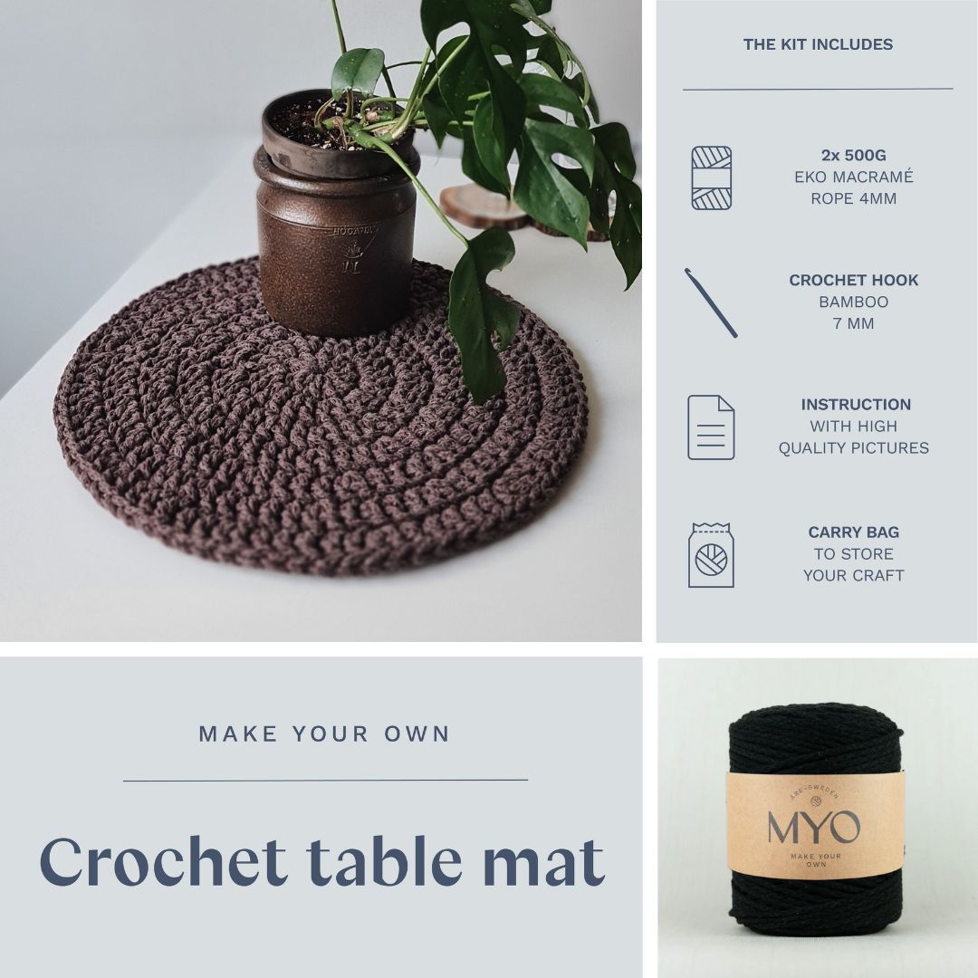 DIY-kit: Virkade tallriksunderlägg