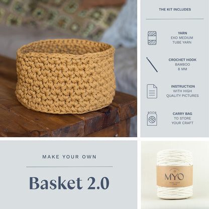 DIY kit: Crochet basket "Lucy"