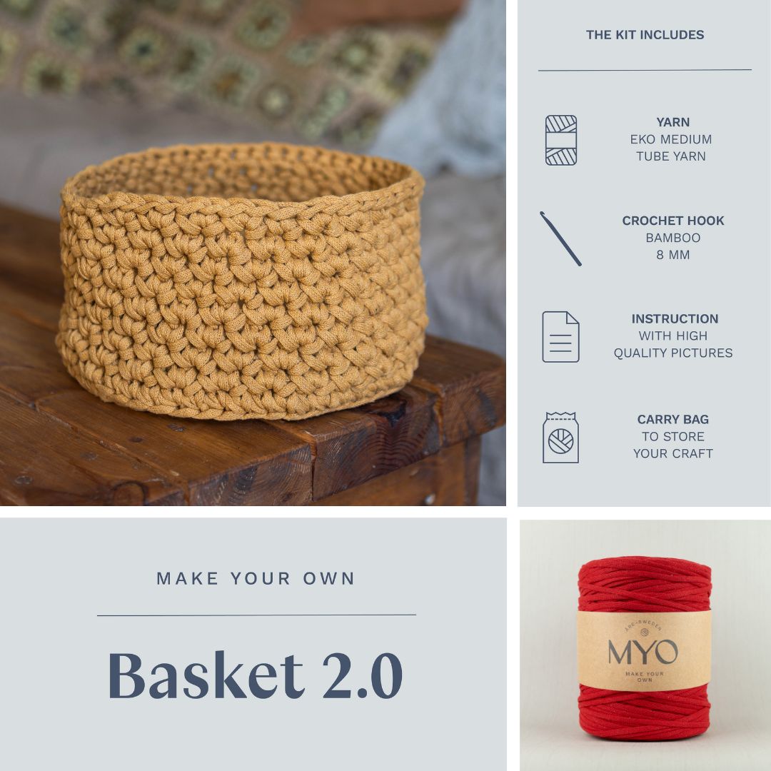 DIY kit: Crochet basket "Lucy"