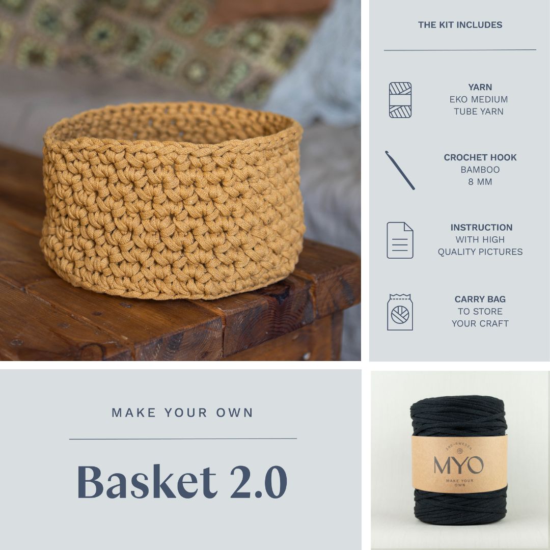 DIY kit: Crochet basket "Lucy"