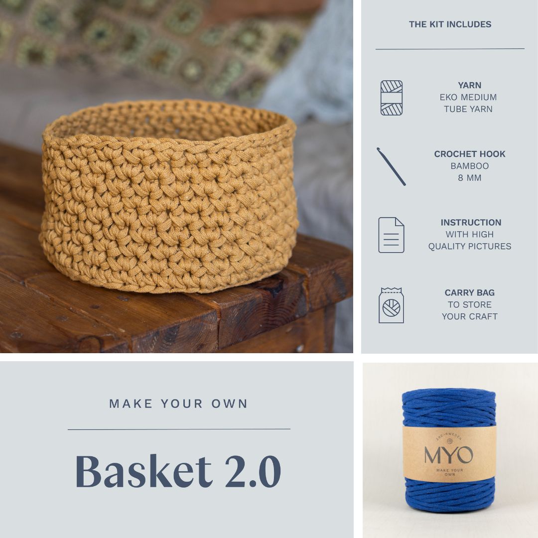 DIY kit: Crochet basket "Lucy"