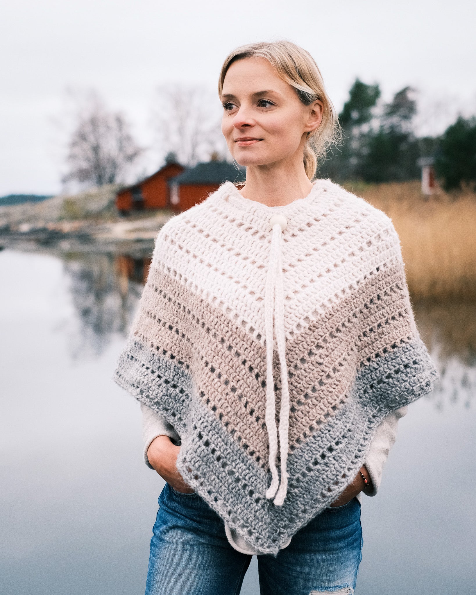 PDF Mönster: Virkad poncho "Heidi"