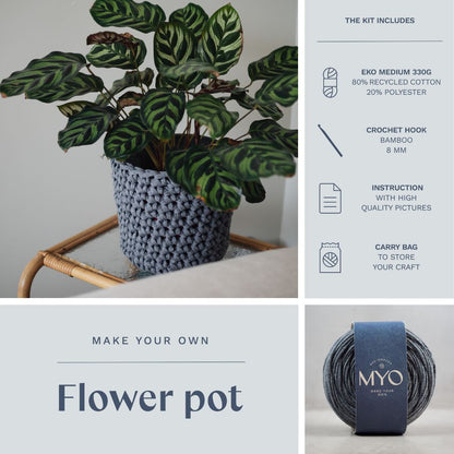 DIY kit: Crocheted flower pot
